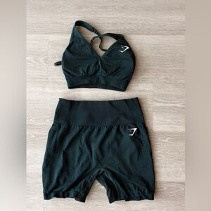 Gymshark Black Sports Bra and Shorts Set